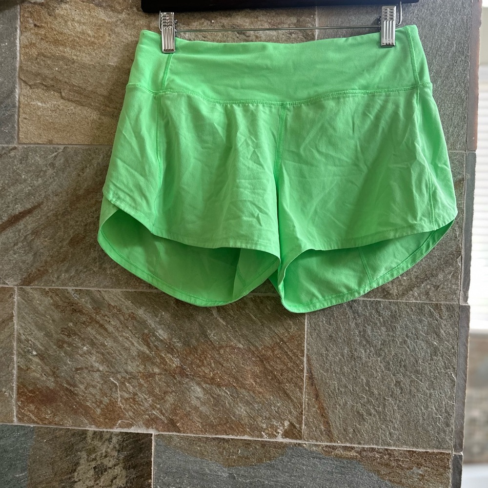 Lululemon Athletica Bright Green Athletic Shorts